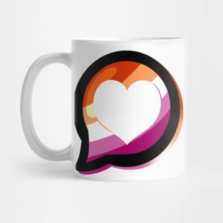 LGBTQ+ Pride Heart Speech Bubble - Lesbian Mug